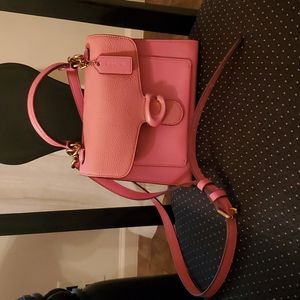 Coach pebble leather body over pink-rose bag